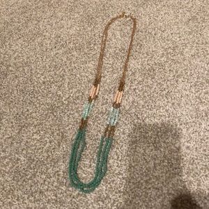 Fun Teal and Gold Necklace